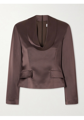 VIOLANTE NESSI - Kendal Satin Blouse - Brown - x small,small,medium,large
