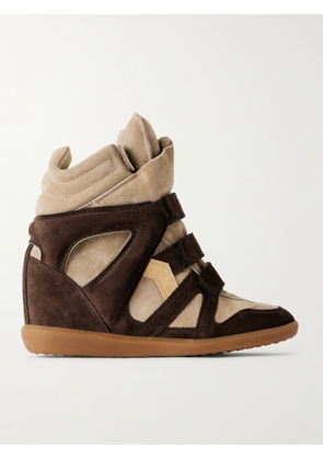 Isabel Marant - Bekett Leather-trimmed Suede High-top Wedge Sneakers - Brown - FR36,FR37,FR38,FR39,FR40,FR41