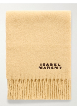Isabel Marant - Firny Fringed Embroidered Alpaca-blend Scarf - Yellow - One size
