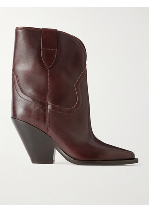 Isabel Marant - Leyane Leather Ankle Boots - Burgundy - FR36,FR37,FR38,FR39,FR40,FR41