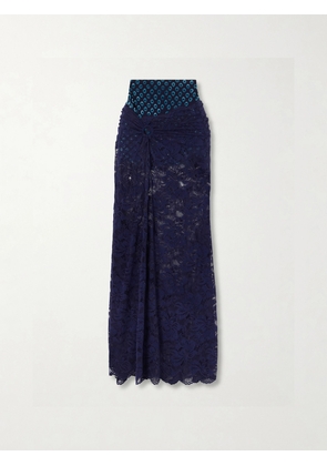 RABANNE - Lace Maxi Skirt - Blue - FR 34,FR 36,FR 38,FR 40,FR 42,FR 44
