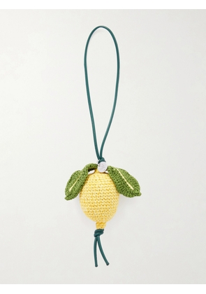 JW Anderson - Lemon Crocheted Cotton And Leather Bag Charm - Yellow - One size