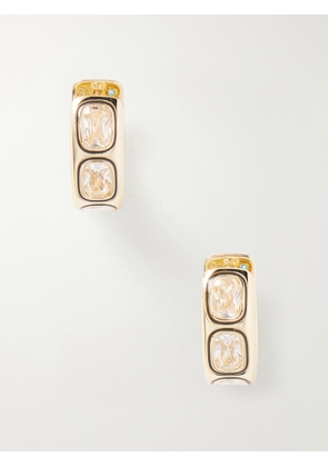Roxanne Assoulin - The Cubic Hinged Chubby Gold-tone Cubic Zirconia Hoop Earrings - One size