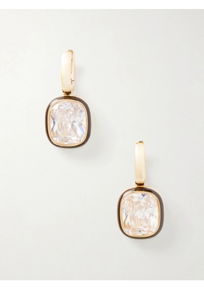 Roxanne Assoulin - Cubic Cushion Gold-tone, Cubic Zirconia And Enamel Earrings - One size