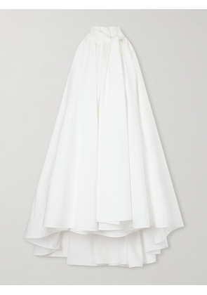 Givenchy - Tie-detailed Pleated Cotton Mini Dress - White - FR 34,FR 36,FR 38,FR 40,FR 42