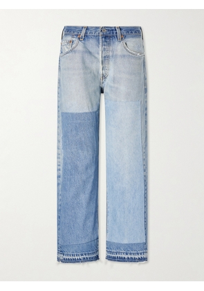 B SIDES - Vintage Patchwork No.2 Mid-rise Wide-leg Jeans - Blue - 24,25,26,27,28,29,30,31,32