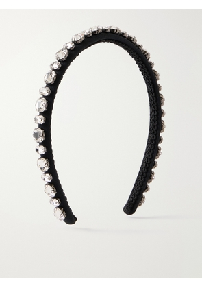 Erdem - Narrow Emb Crystal-embellished Woven Headband - Black - One size