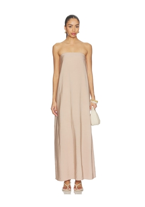 SABLYN Arden Strapless Maxi Dress in Beige. Size S. Also in XS, L.