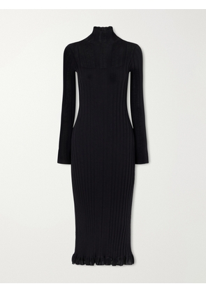 Proenza Schouler - Monet Ribbed-knit Cotton-blend Midi Dress - Black - x small,small,medium,large,x large