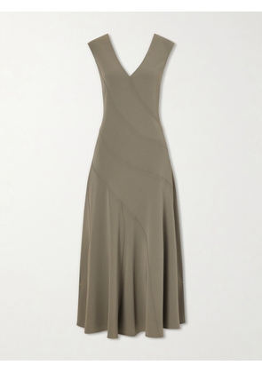 Proenza Schouler - Romana Pleated Crepe Midi Dress - Brown - US0,US2,US4,US6,US8,US10,US12