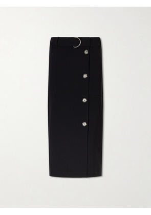 Proenza Schouler - Carine Belted Crepe De Chine Midi Skirt - Black - US0,US2,US4,US6,US8,US10,US12