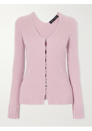 Proenza Schouler - Valeria Ribbed-knit Cashmere Cardigan - Pink - x small,small,medium,large,x large
