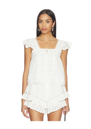 Sea Eliza Solid Flutter Sleeveles Top in White. Size S. Also in XS, M, L.