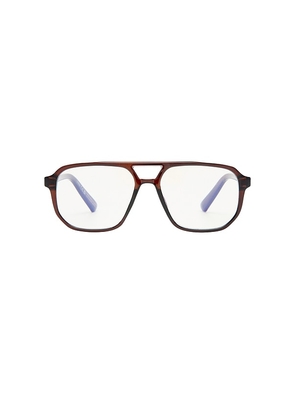 The Book Club Atticus Blue Light Glasses in Brown.