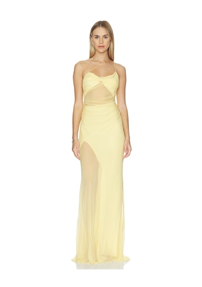 The Sei Strappy Diaphanous Gown in Yellow. Size 0. Also in 4, 6, 8, 10.