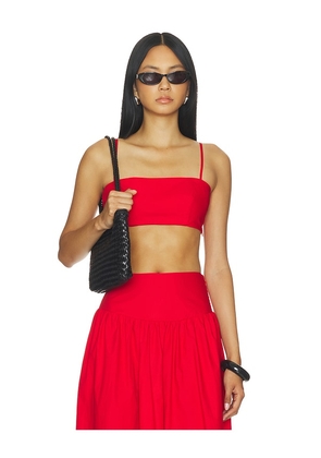 Susana Monaco Poplin Crop String Top in Red. Size XS. Also in S, M, L.
