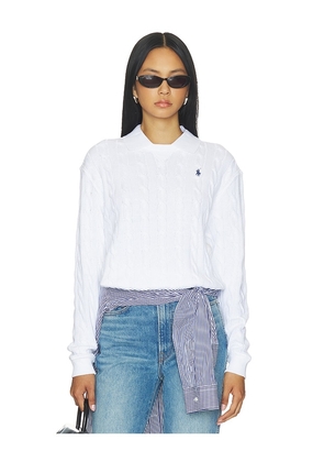 Polo Ralph Lauren Cotton Long Sleeve Polo in White. Size XXS. Also in XS, S, M, L, XL.