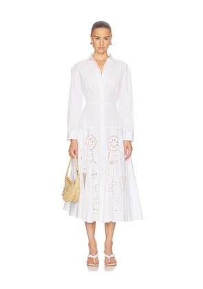 Polo Ralph Lauren Collared Long Sleeve Shirt Dress in White. Size 00. Also in 0, 2, 4, 6.
