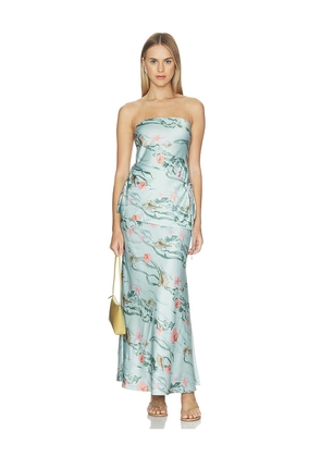 AMUR Ever Tiered Maxi Dress in Blue. Size 00. Also in 0, 2, 4, 6, 8, 10, 12.