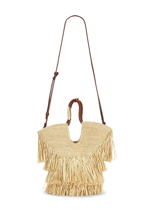 Zimmermann Goldentime Small Fringe Tote in Brown.
