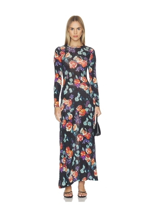 Ulla Johnson Amari Longsleeve Jersey Dress in Multi. Size XS. Also in S, M, L, XL.