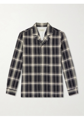 Officine Générale - Eren Camp-Collar Checked Cotton-Blend Shirt - Men - Blue - XS