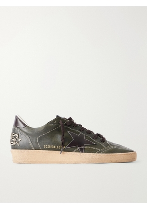 Golden Goose - Ball Star Distressed Leather Sneakers - Men - Green - EU 39