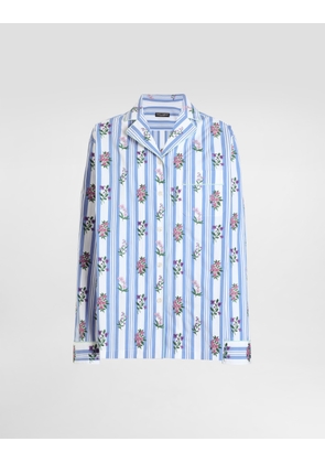 Dolce & Gabbana Poplin Shirt With Flower Embroidery - Woman Shirts And Tops Multi-colored 40