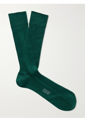 TOM FORD - Logo-Embroidered Ribbed Cotton Socks - Men - Green - S