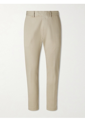 TOM FORD - Tapered Cotton-Blend Twill Trousers - Men - Neutrals - UK/US 30