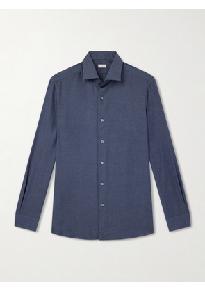 Caruso - Cotton and Cashmere-Blend Shirt - Men - Blue - EU 38