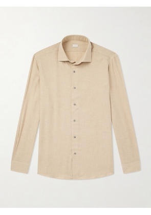 Caruso - Cotton and Cashmere-Blend Shirt - Men - Neutrals - EU 38