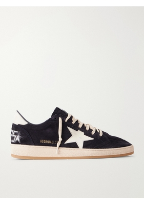 Golden Goose - Ball Star Distressed Leather-Trimmed Suede Sneakers - Men - Black - EU 39