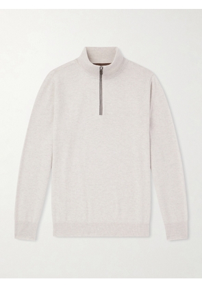 N.PEAL - Carnaby Organic Cashmere Half-Zip Sweater - Men - Gray - S