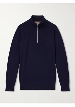 N.PEAL - Carnaby Organic Cashmere Half-Zip Sweater - Men - Blue - S