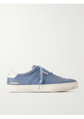 Golden Goose - Soul Star Leather-Trimmed Suede Sneakers - Men - Blue - EU 39