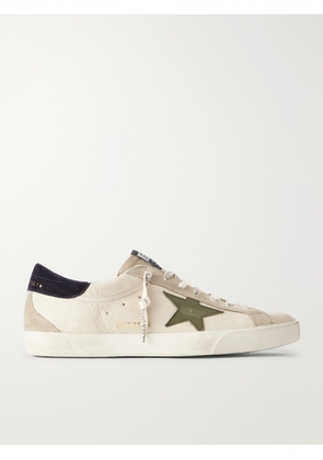 Golden Goose - Super-Star Distressed Suede -Trimmed Leather Sneakers - Men - Neutrals - EU 39