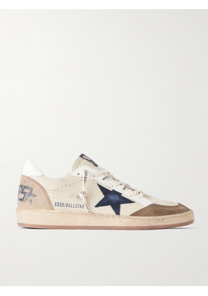 Golden Goose - Ball Star Distressed Suede -Trimmed Leather Sneakers - Men - Neutrals - EU 39