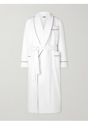 TOM FORD - Piped Silk Robe - Men - White - S