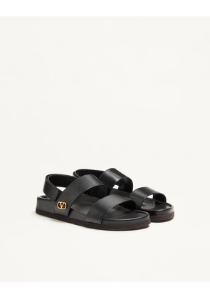Valentino Garavani Studshield Calfskin Sandal Man BLACK 39