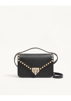 Valentino Garavani Valentino Garavani Rockstud Small Shoulder Bag in Grainy Calfskin Woman BLACK UNI