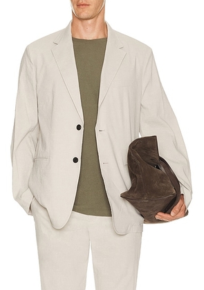 Theory Standard Blazer in Good Linen in Silver Cloud - Grey. Size 46 (also in 38, 40, 42, 44, 48).