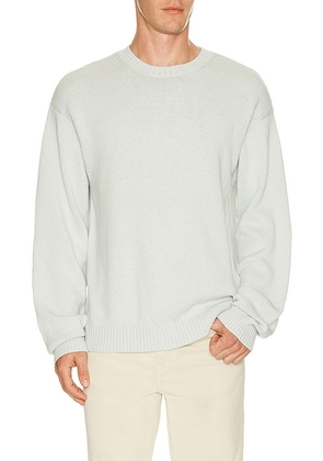 FRAME Cotton Silk Crewneck Sweater in Pale Blue - Blue. Size XL/1X (also in L, M, S).