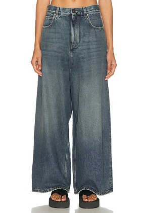 Balenciaga Low Crotch Baggy Wide Leg in Dirty Vintage Blue - Blue. Size 27 (also in 26, 24, 25, 28, 29).
