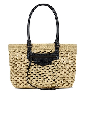 Balenciaga Le City Medium Basket Bag in Natural & Black - Beige. Size all.