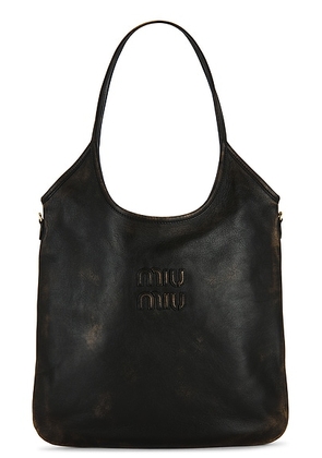 Miu Miu Ivy Nappa Old Bag in Caffe - Brown. Size all.