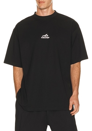 Balenciaga Medium Fit Tee Shirt in Black - Black. Size M (also in L, XL/1X).