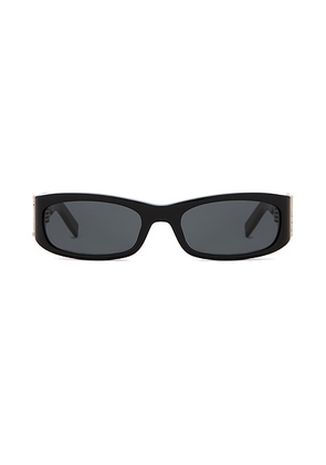 Saint Laurent Rectangular Sunglasses in Black - Black. Size all.