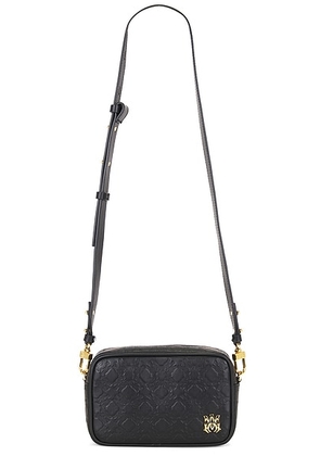 Amiri MA Quad Leather Camera Case in Black - Black. Size all.