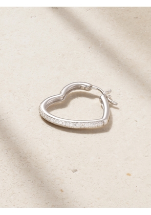Yvonne Léon - Créole Coeur 18-karat White Gold Diamond Single Hoop Earring - One size